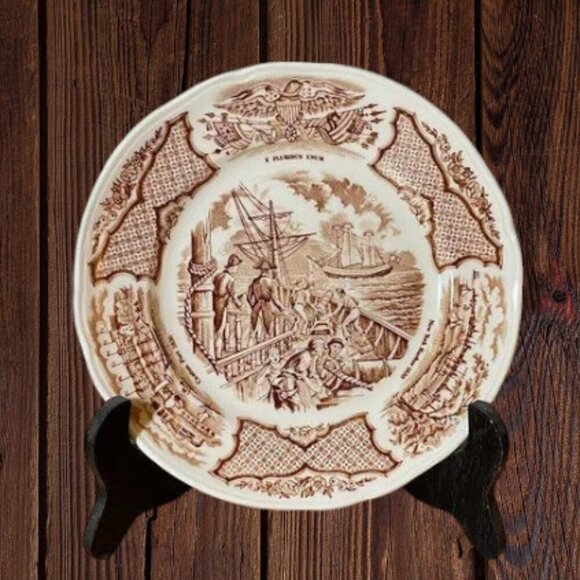 RARE Fair Winds Alfred Meakin Fair Winds Brown Bread & Butter Plate - Picture 1 of 8